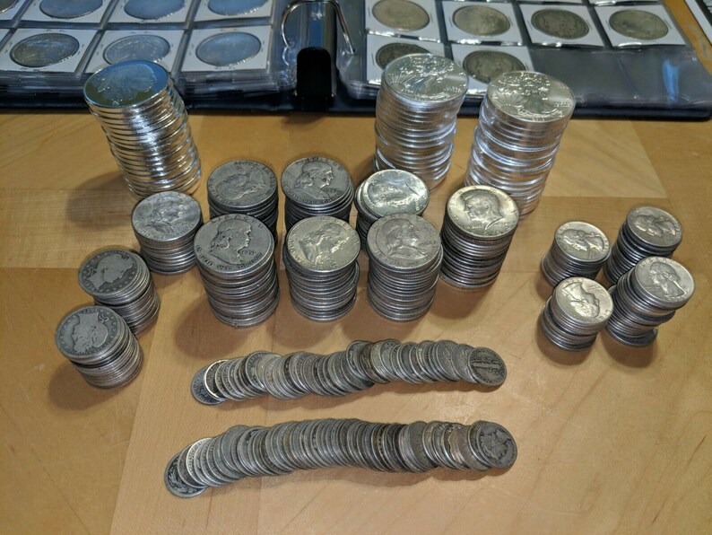 Collection Estate Sale Coins Auction Lot Vintage Silver Etsy