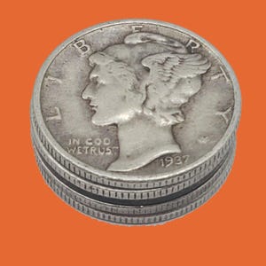 90% 銀 ~ 50 マーキュリーダイム = 50 枚入り 1 ロール / 3.57 オンス