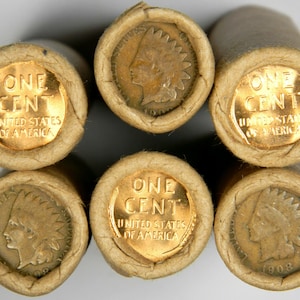 1908 Indian End / BU Wheat End ~ Estate Sale ~ Wheat Rolls Unsearched Cents US Coin Pennies *Each Purchase is for 1 roll*