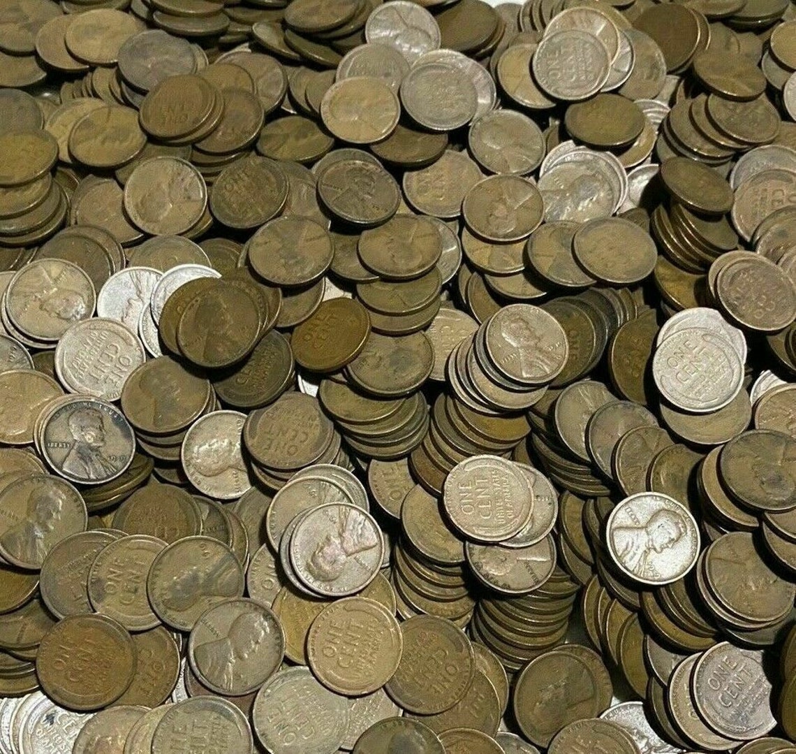 ESTATE Sale Rolls of Unsearched Wheat Pennies Circulated Etsy