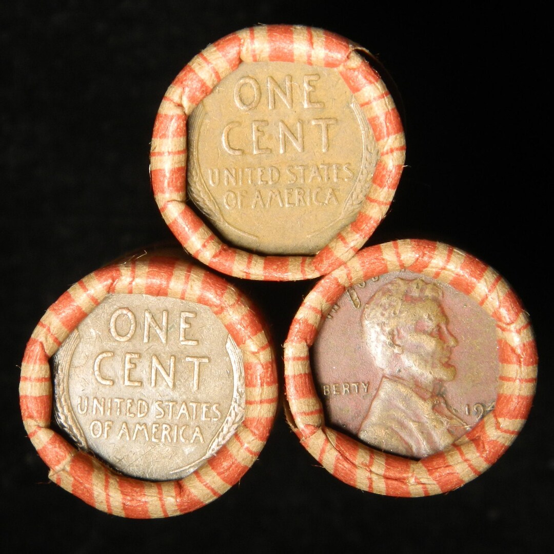 thumbnail interactive-video image 1 of 3 Full Bank-Sealed Penny Rolls – 150 Unsearched Estate Find Pennies! 1 of 6