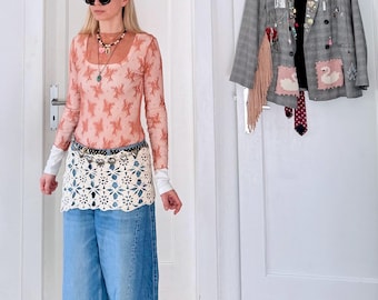 Crochet wrap skirt with tie closure | Boho crochet skirt