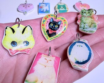 Kitty Charm | Cat Pendant Made of Polymer Clay | Handmade Cat Charm