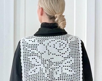 Filet Crochet Collar | Crochet Collar | Rose Collar