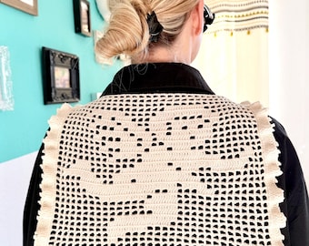 Filet Crochet Angel Collar | Crocheted Collar | Angel Collar