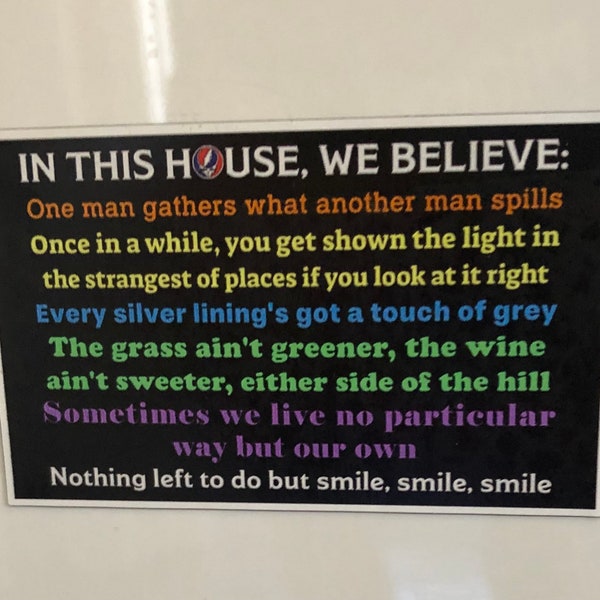Grateful Dead In This House Magnet