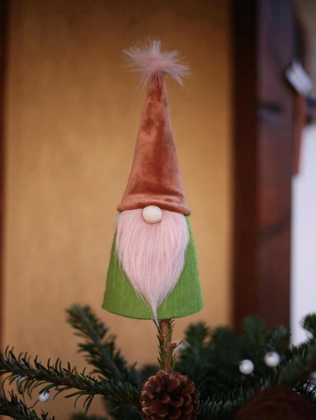 Scandinavian Gnome Tree Topper Handmade Nordic Gnome Etsy