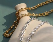 Tiffany Link Chain, U Link Choker,Chunky U Shaped Choker, 18K Gold, U Link Necklace, Pinball Linked, Gold Chain Necklace, Personalized Gift