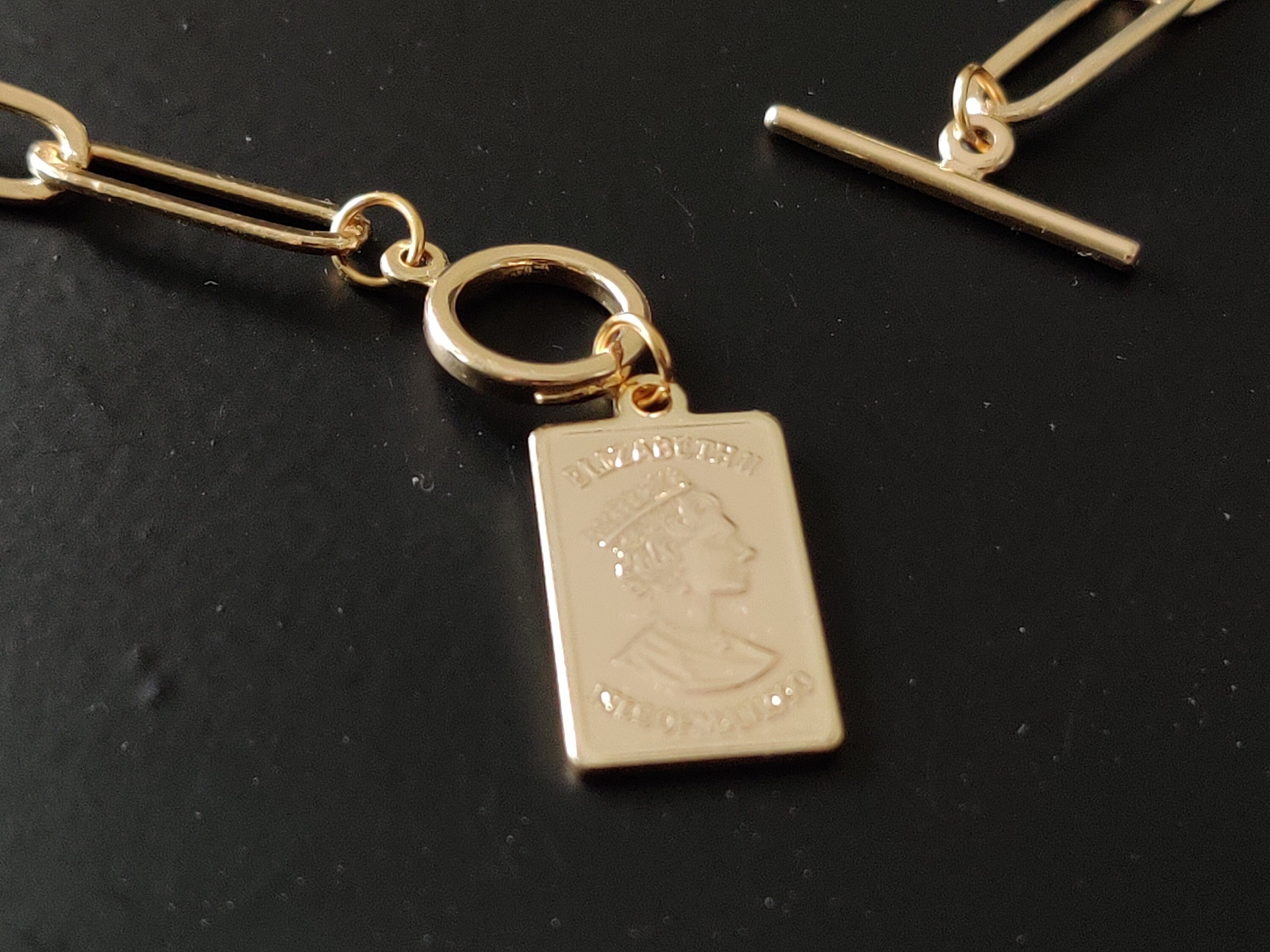 Paper Clip Ketting Toggle Sluiting Rechthoek Hanger Etsy