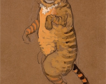 1099.Decoration Poster for Room.Home interior.Vintage wall design.Quality reproduction art print.Cheshire Cat Henderson Painting Orange