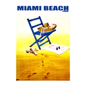 Decoration Poster.Miami Beach vacation.Room home interior wall design.Quality reproduction decor art print