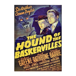 Decoration Poster.The hound of the Baskervilles movie.Sherlock Holmes.Room home interior wall design.Quality reproduction decor print