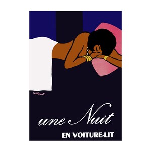 Decoration Poster.French One Night. Woman sleeping.Room home interior wall design.Quality reproduction decor print