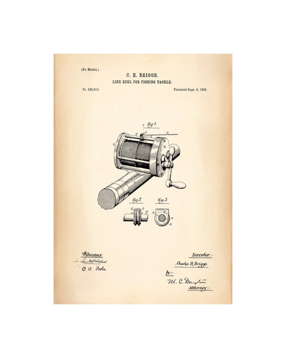 Decoration Poster.antique Invention Patent.line Reel for Fishing Tackle.room  Home Interior Wall Design.quality Reproduction Decor Art Print -  Canada