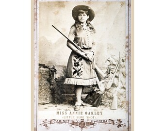 Decoration Poster.Miss Annie Oakley sharpshooter.Room home interior wall design.Quality reproduction decor art print