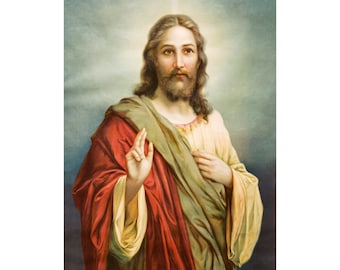 Decoration Poster.Portrait of Jesus Christ.Christian faith.Room home interior wall design.Quality reproduction decor print