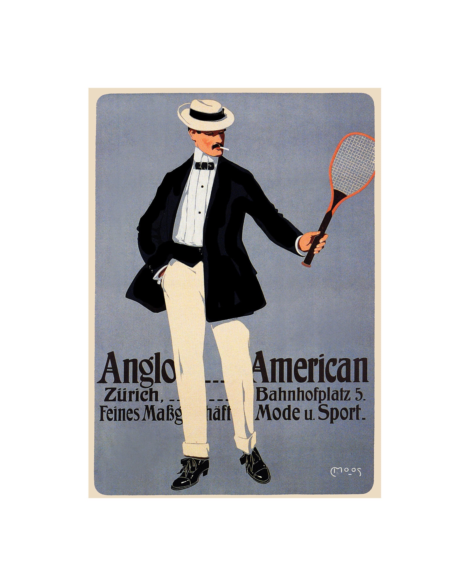 Poster Déco Murale American Tennis Fashion - Style Vintage - Taille Variable - Neuf