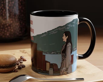 Taza de café con detalles escénicos de Crash Landing on You, regalo para fans de K-Dramas (11/15 oz)
