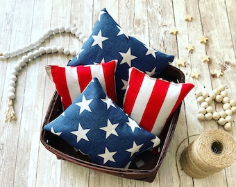 Handmade Stars & Stripes Bowl Filler: Americana Patriotic Decor (Set of 4)