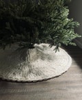 Custom Chunky Knit Christmas Tree Skirt- Farmhouse handmade holiday decorations, Pencil/Small, Medium,Large* White, Red, Silver, Gray, Black