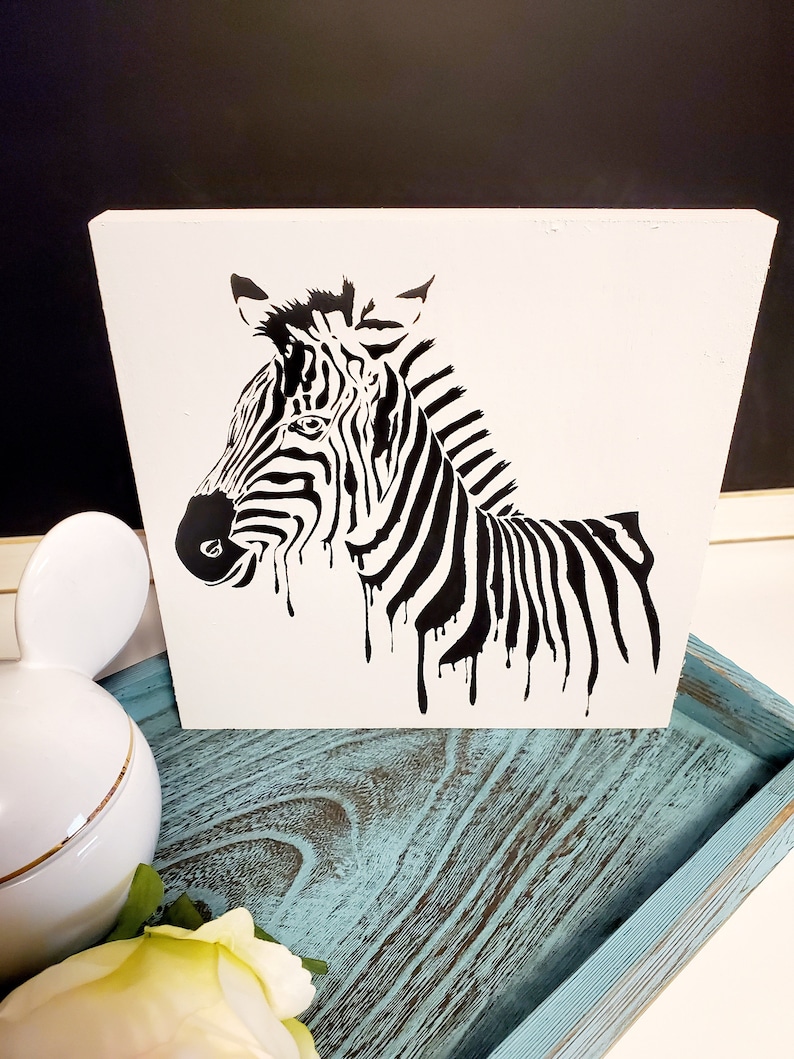 Perfect farmhouse decor gift! or serving tray decor wall Zebra chalk paste sign for tabletop