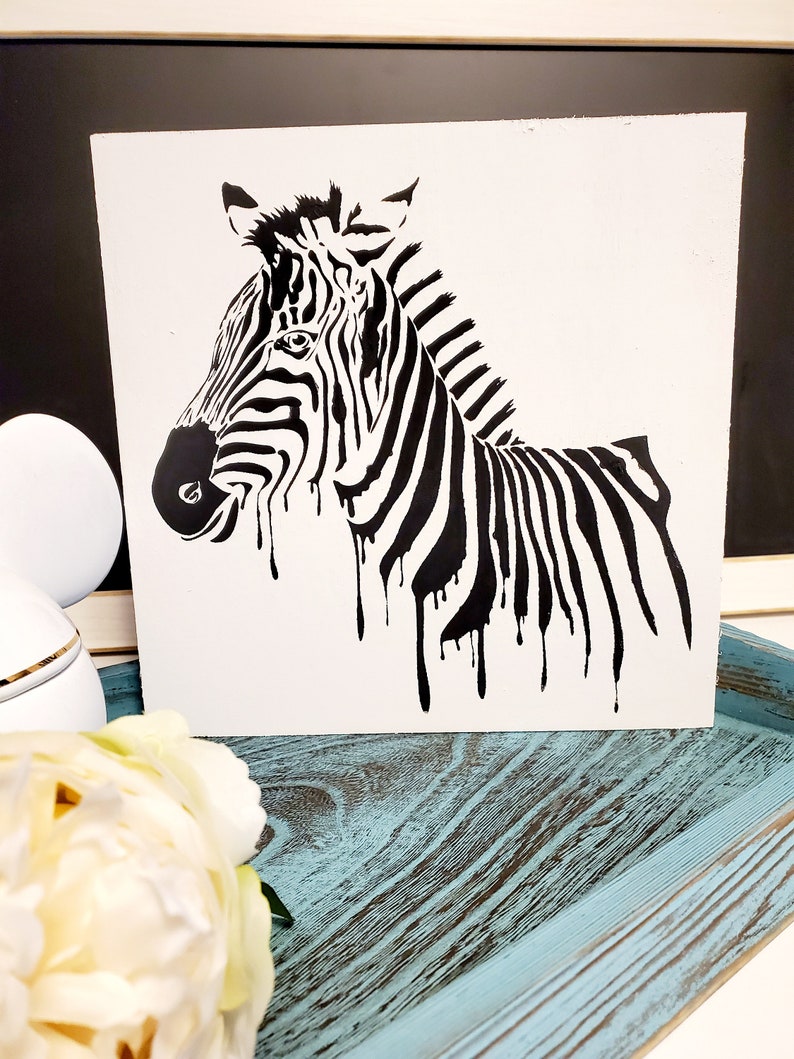 Perfect farmhouse decor gift! or serving tray decor wall Zebra chalk paste sign for tabletop