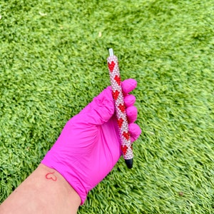 Red hearts Glass Rhinestone Pen