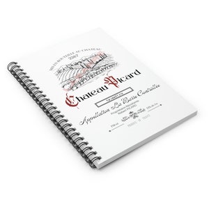 22(67) Chateau P I C A R D Wine Label by Katie Delevati - Spiral Ruled Line Notebook