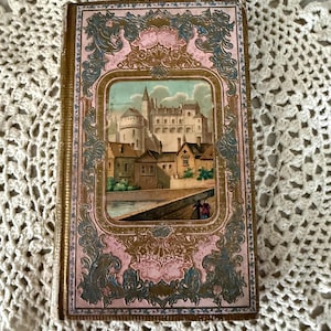1854 French Cartonnage Antique Book – Les Fausses Perles, Embossed