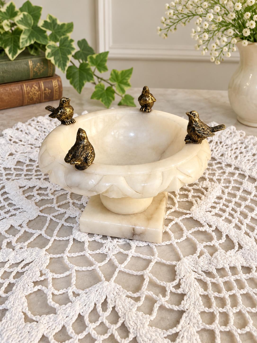 Alabaster Birds for Bird Bath - Etsy