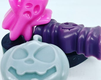 Spooky Handmade Vegan Halloween Soap Trio - Bat, Ghost, Pumpkin Shapes, Scented, Cruelty-Free, SLS-Free, Paraben-Free