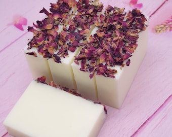 Handmade Soap Bar Decorated With Rose Petals