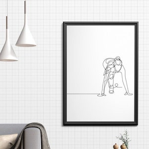 Wall One Line Art Print, Female Runner Minimalist digital, Vector, SVG, inspirational saying, Woman Sport Run, Printable wall art