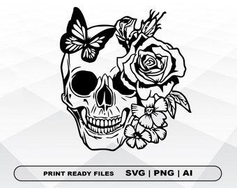 Download Butterfly Skull Svg Etsy