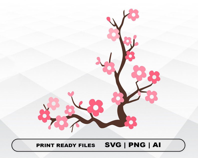 Download Sakura Cricut Cherry Blossoms Svg Pink Flowers Spring Cherry Blossom And Branch Svg Cut File Clipart Tree Branch With Flowers Japan Svg Prints Art Collectibles Sultraline Id