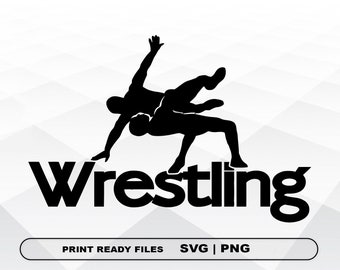 Wrestling SVG and PNG Files Clipart, Wrestling Sport Print SVG, Digital Download Cricut Cut Files, Wrestling Silhouette Cut Files