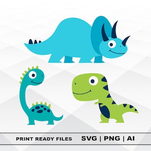 Dinosaur Clipart, Dino PNG, Baby Dino Clip Art, T Rex, Triceratops, Brachiosaurus, Dinosauri vivaio, Png Digital Download Cricut Cut Files