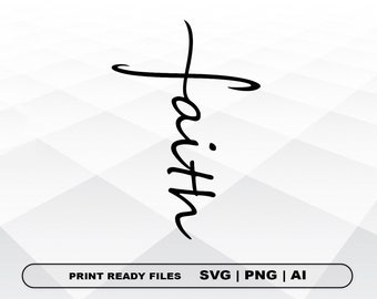 Glauben Kreuz Svg, Dateien Clipart, Druck Ai und Svg digitaler Download Cricut geschnitten Dateien