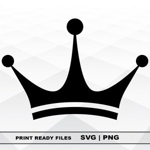 Crown SVG and PNG Files Clipart, Crown Print SVG, Digital Download Cricut Cut Files, Crown Silhouette Cut Files