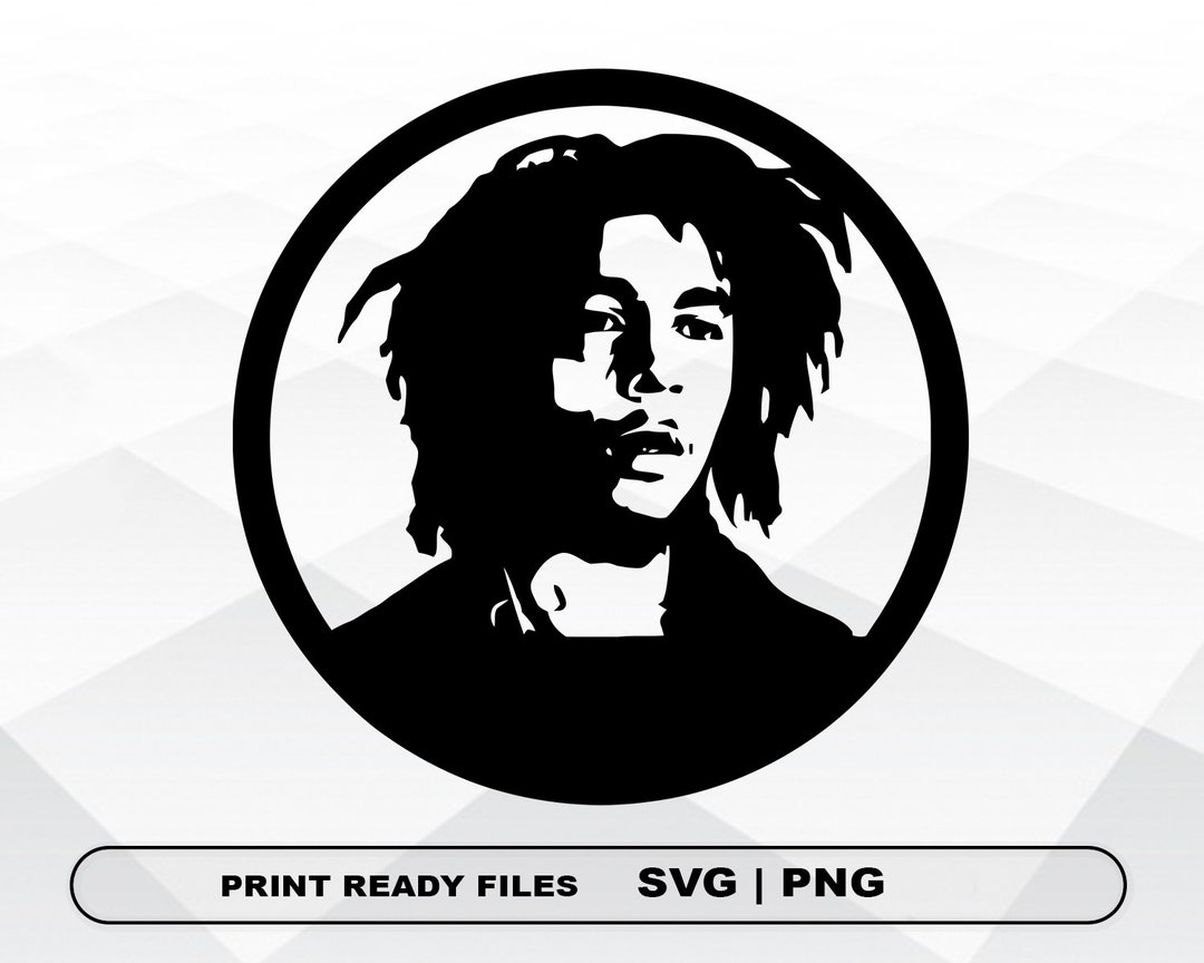 Bob Marley SVG and PNG Files Clipart, Bob Marley Print SVG, Digital
