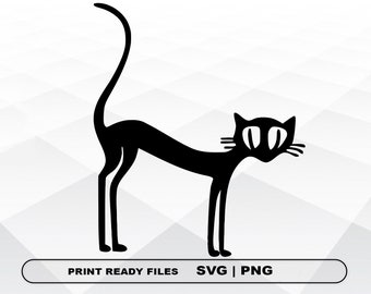 Funny cat SVG and PNG Files Clipart, Cat Print SVG, Digital Download Cricut Cut Files, cat Silhouette Cut Files