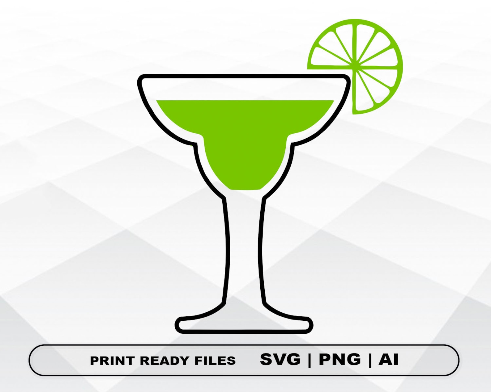 Margarita Glass Lime Cinco De Mayo SVG Files Clipart Print Etsy