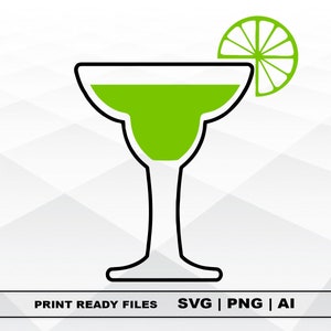 Margarita Glass, Lime, Cinco De Mayo SVG, Files Clipart, Print Ai and Svg Digital Download Cricut Cut Files