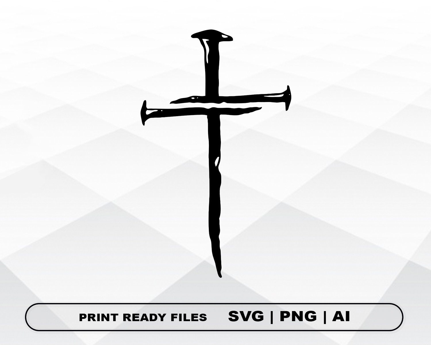 Nail Cross svg Three Nails Cross Files Clipart Print Ai and | Etsy