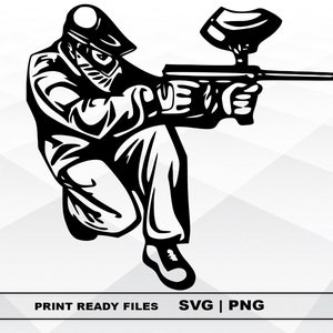 Paintball SVG and PNG Files Clipart, paintball sport Print SVG, Digital Download Cricut Cut Files, paintball Silhouette Cut Files