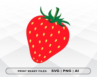 Strawberry SVG, Files Clipart, Print Ai and Svg Digital Download Cricut Cut Files