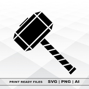Thor hammer SVG, Files Clipart, Print Ai and Svg Digital Download Cricut Cut Files