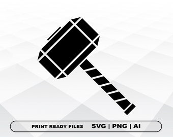Thor Hammer SVG, Dateien Clipart, Druck Ai und Svg digitalherunterladen Cricut geschnitten Dateien