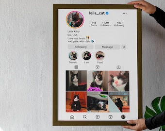 Custom Pet Art Portrait, Pet Portrait digital print, Instagram Pet Portrait, Funny Pet Lover Gift, Dog Cat Portraits Custom wall Art