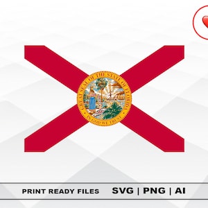 Florida Flagge Svg und PNG-Dateien Clipart, Florida Flagge Drucken Ai und SVG Digital Download Cricut geschnitten Dateien USA Florida Silhouette geschnitten Dateien